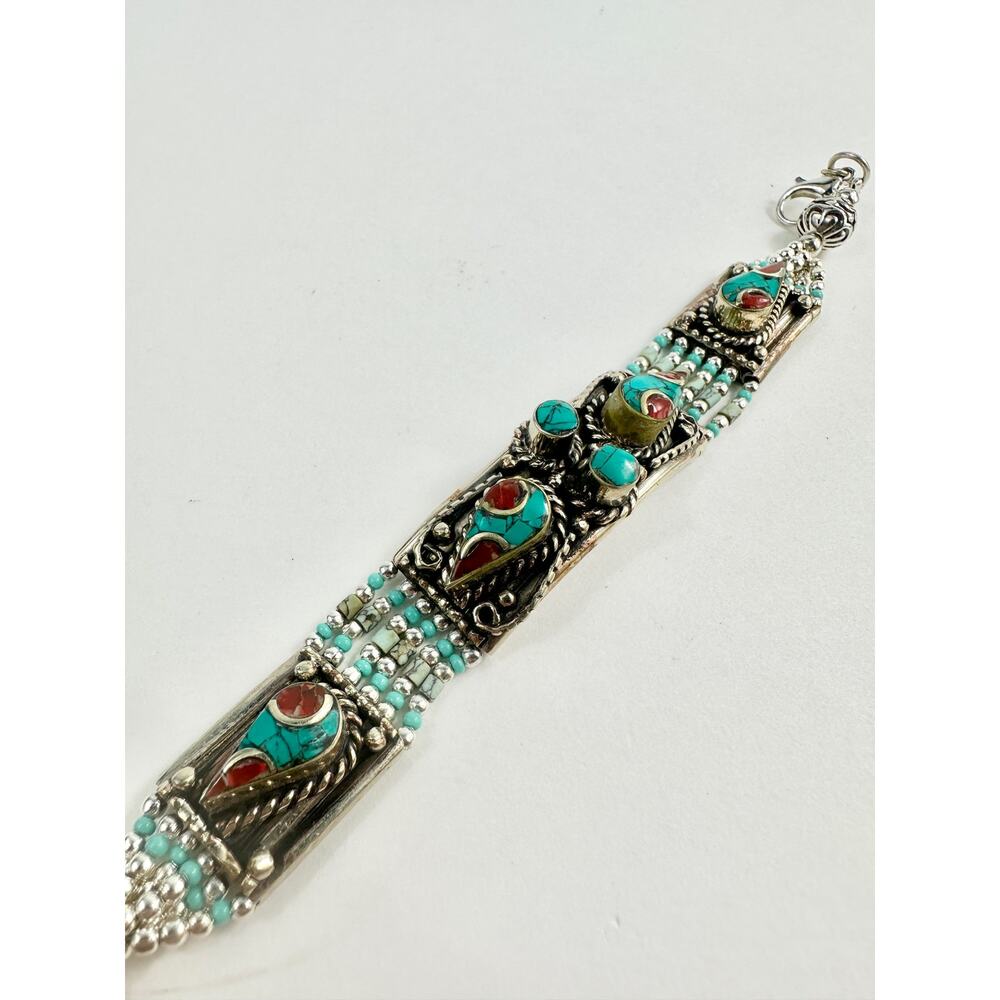Tibetan Silver Bracelet‎ Handmade Boho